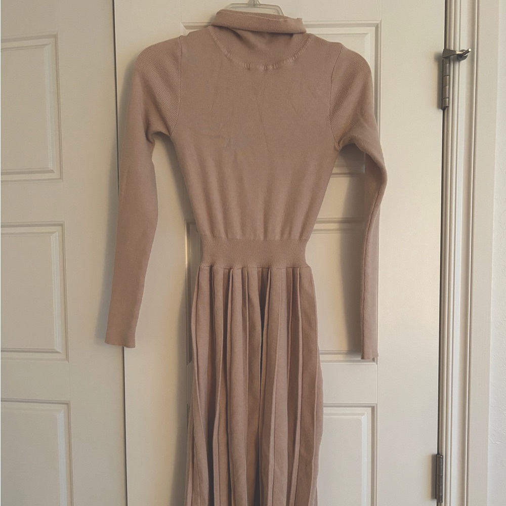 Turtleneck Long-Sleeve Elegant Dress